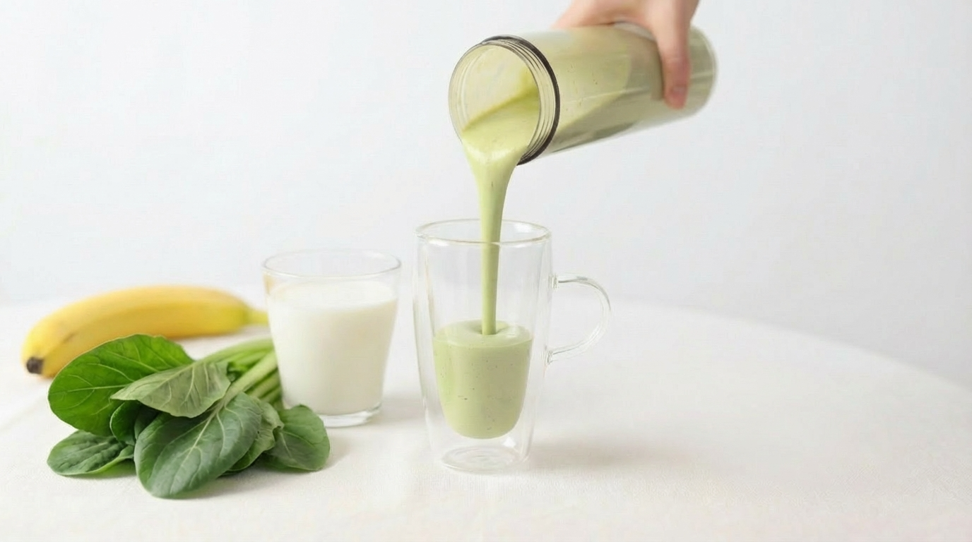 スムージーを注ぐ